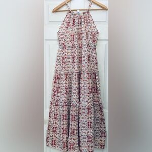 Nanette Lepore Red and Cream Printed Halter Maxi Dress
